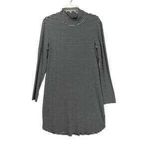 EUC Sanctuary Essentials Shirt Dress, black/white striped, size XXL